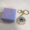 مفاتيح حبل الحبل L Blue Evil Evil Eye Ring Ring Presh Handbag Presh Hanging Tarch with Carabiner Clip Car Rearview Mirror Ornament Ammcy