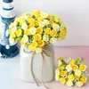 Fleurs décoratives 21 tête diamant Rose 7 fourchette printemps petit bourgeon fleur artificielle en plastique bureau plante en pot