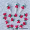 Decorações de arte de unhas 40 pcs 3D morango cereja charme mini acessórios fofos decoração diy para unhas telefone celular