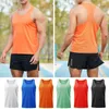 Men's Tank Tops Casual Polyester Gym Men Mesh Sleeveless Shirts Running Vest Summer Quick Dry Solid Thin Breathable Fitness