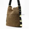 Shoulder Bags Handbags yellow metal detail woven big bag straw woven bag one-soulder woven bagstylishhandbagsstore