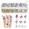 Nagelkonstpaket 12Gird Multi-Size Crystal AB Diamond 3D Decorations Gem Stones For Nails Rhinestone Decoration Smycken Tillbehör