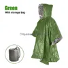 Raincoats Emergency Survival Rain Poncho Thermal Space Blanket Raincoat Heat Reflective Waterproof For Tent Cam L230620 Drop Deliver Dhzle