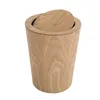 Poubelles 9 litres couvertes en bois massif outil de nettoyage domestique couvercle rotatif circulaire panier de rangement de bureau 230406