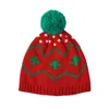 Береты, рождественская шапка для детей, шапочки Skullies, елочные красные зимние детские зеленые шапки-бини, детская вязаная шапка