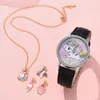 Montres-bracelets 6 pièces 2023 Bracelet montre ensemble dessin animé mode luxe bande cristal femmes dames montre-bracelet montres dame Relogio Feminino Reloj Mo