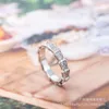 Designer Band Rings Baojia Snake Bone Ring for Men and Women's New Full Diamond Spirit 18k Rose Gold Mosan Shaped Couple