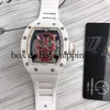 YS JB RM052-01 Superclone Active Tourbillon Watches armbandsur Skull Designer RM52 Diamond Hollowed Automatic Mechanica Ceramic307 Montres de Luxe