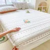 Bedding sets 100% Cotton Elastic Bed Sheet Set Plain Fit Sheet+2 Pillowcases Full Size Cal King Cover B99G 231106