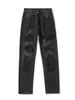 Damesjeans Street chic Rechte broek Dames Gescheurd Middentaille Losse wijde pijpen Y2K High Street Cargo Zwart