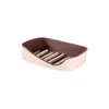 Makeup Brushes Colors Wall Mounted Self Adhesive Soap Sponge Dish No Drilling Storage Box Rack Shelf Double Drain Bathroom Dishes