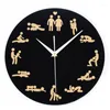 Horloges murales 12 pouces Horloge créative Fun Chambre Décoration silencieuse Style simple avec des ongles sans trace