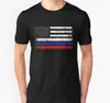 Męskie koszulki Tshirt z krótkim rękawem Rosyjska amerykańska flaga USA Rosja koszulka Kobiet Kobiet