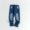 Jeans Children's four season jeans boys ordinary elastic five pocket denim pants mid-range children soft casual Trousers 230406