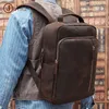 Rucksack Mann Männer Reisetasche Luxus Kopf Schicht Rindsleder Mad Crazy Horse Haut Computer Laptop Casual Business 15,6