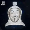 목걸이 맞춤 VVS Moissanite 3D V vendetta 만화 피겨 얼굴 펜던트 아이스 아웃 힙합 스타일 다이아몬드 925 남성용은 펜던트