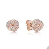 18k Rose Gold Knot Studörhängen för Pandora Autentic Sterling Silver Wedding Designer Earring Set för Women Girl Gift Love Earring With Original Box