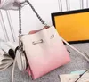 shopping Shoulder Bags Designer Gradient Color Mahina Leather Bella Bucket Bag Coin Purse Women Hollow Out Perforated Pattern Drawstrin