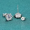 Stud Smyoue certifié 2ct D couleur boucles d'oreilles pour femmes or blanc S925 argent Sterling brillant Lab diamant boucle d'oreille 230404