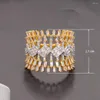 Cluster Rings Bride Talk Luxury Jewelry Big Wedding Full Micro Pave Cubic Zirconia Dubai Bridal Jewellery for Engagement Party