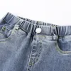 Jeans primavera otoño 2 3 4 5 6 8 10 años ropa para niños pantalones elásticos ajustados sólidos pantalones vaqueros 230406