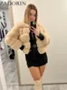 女性の毛皮のフェイクザドリンS 5xlミンクコート秋の冬のふわふわブラックコート女性2023トップ231106のエレガントな濃い暖かいジャケット