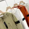 Vestes de poche en pierre de créateur veste d'île fermeture éclair à manches longues Badges hommes t-shirt manteau décontracté coupe-vent broderie chemises pour hommes orange vert manteaux d'automne m-2xl