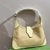 2023 Bolso de hombro de lona colorido de lujo Totes grandes Famoso Afrodita Media luna Bolso para axilas Bolso Bolso de compras informal Patrón de bordado de doble letra