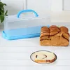 Bakeware Aletleri Taşınabilir Ekmek Kutusu Tutucu Somun Kek Konteyneri Plastik Dikdörtgen Gıda Depolama Bakıcısı Taşıyıcı 13 inç yarı saydam Dome Fo