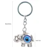 Porte-clés Longes L Blue Evil Eye Porte-clés Sier Lucky Elephant Porte-clés Bonne chance Pendentif Charme Signe de protection et de bénédiction Hangi Amzr8