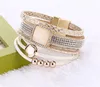 Bangle Crystal Cuff Leather Rhinestone Slake Bohemian Style Bracelet Wrap Drill BangleBangle