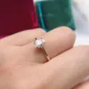 ソリティアリングクオロリット585 14Kイエローゴールド1.5ct 1.0ctリング