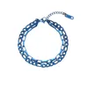 Link Armbanden Blauw Dubbellaags Roestvrij Stalen Armband Voor Vrouwen Mannen Cubaanse Figaro Ketting Partij Sieraden Accessoires Mode Stijl