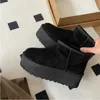 Ultra Mini Plate-forme Boot Designer Femme Hiver Cheville Australie Bottes de neige Fond épais en cuir véritable Bottines chaudes et moelleuses avec fourrure 35-44