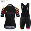 Jersey Cycling Sets Kafitt Women's Black Short Seve Jersey Sets BIB Pants Breathab Outdoor Go Pro Team Szybkie suszenie Maillot Mujer Summer Q231107