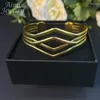 Bangle Saudi Arabska bransoletka dziewczęta Afryka Banles Biżuteria ślubna 18k złota platowana moda 2023