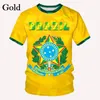 Men's T-Shirts Fashion Brazil Flag 3d T Shirt Men/Women Casual Round Neck Short Sleeve Sports T-shirt 230406