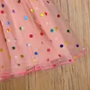 Girls Dresses Citgeett Summer Infant Baby Short Sleeves Mesh Dress Colorful Polka Dot Pattern Printing Ruffle Clothing 230406