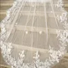 Gelin Peçe 4 Metre Beyaz Fildişi Katedral Mantilla Düğün Uzun Dantel Kenar Peçe Taramalı Aksesuarlar Gelin