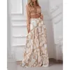 Zweiteilige Damen-Hosen, Sommer-Boho-Strand-Sets, Urlaubsmode, sexy Bohemian-Stil, hohe Taille, bauchfreies Top, übergroße Outfits mit weitem Bein