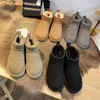 Australien-Schneestiefel, Designer-Damen-Tazz-Tasman-Hausschuhe, klassische Mini-Plateau-Stiefel, Winter-Wildleder-Wollschuhe, Senfkörner-Schafsleder-Stiefeletten aus australischem Pelz