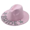 Berretti Sposa Fedora Cappello da cowboy Addio al nubilato per la sposa Mrs Cowgirl 449B