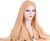 Foulards Mode Femmes Solide Couleur Coton Foulard Prêt À Porter Instant Hijab Écharpe Musulman Châle Islamique Hijabs Arabe Wrap Tête