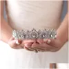 Headpieces Western Style Bridal Crown Headband Gorgeous Crystal Bride Headpiece Hair Accessories Wedding Tiaras Jewelry Party Gift D Dh6C5