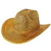 Berets Cowboy Hat For Outdoor Tinsels Woman Windproof Model Show