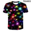 Men's T Shirts 2023 Summer Colorful Laser 3D Shirt Men Women Children Fashion Streetwear Boy Girl Kids Printed T-shirt Cool Tops Tee