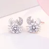 Stud Earrings dames 925 Sterling zilver schattig Little Crab CZ Cubic Zirconia Rose Gold Jewelry Girls Teen Gifts