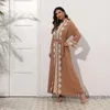 Party Dresses 2023 Fahion Muslim Embroidery Lace-up Arab Middle Eastern Elegant Two-piece Dress