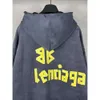 designer hoodie balencigs Fashion Hoodies Hoody Mens Sweaters High Quality Correct Version 23S Textured Paper Tape Letter Washed Worn Old Hooded Cardig EK22