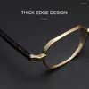 Solglasögon ramar handgjorda plattor Pure Titanium Glasses Frame Men 2023 Designer Eyeglasses Women Fashion Retro Eyewear Flat